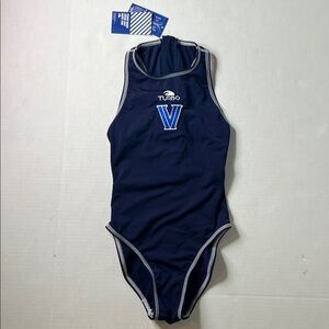 Turbo Water Polo SwimSuit Size Small NEW Navy Blue Back zipper